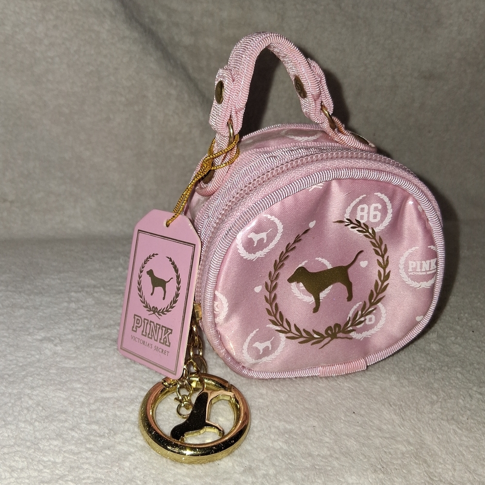 Victoria's Secret Pink Cosmetic Bag with Gold Accents (VINTAGE)